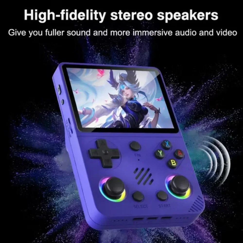 NEW-2025 Retro Handheld Game Console, 30+ Emulator 20,000 + VIDEO GAMES -PURPLE